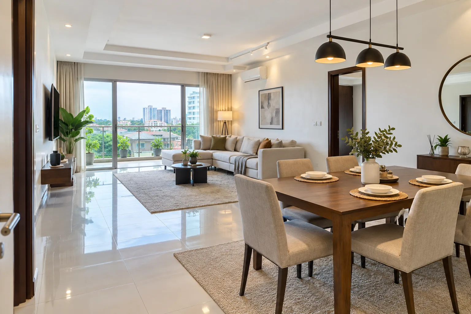 Three-bedroom city apartment